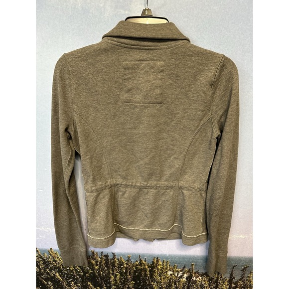 Hollister Gray Button Up Jacket Size Medium Zip And Button With‎ Tie - Picture 4 of 9